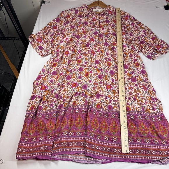 Natural Life Dress Sz 2X Becca Cottagecore Boho Festival Pockets Button XXL - Picture 8 of 12